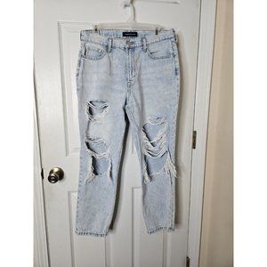 American Eagle Outfitters & AEROPOSTALE Mom Jeans 10x28 Distressed Light Wash